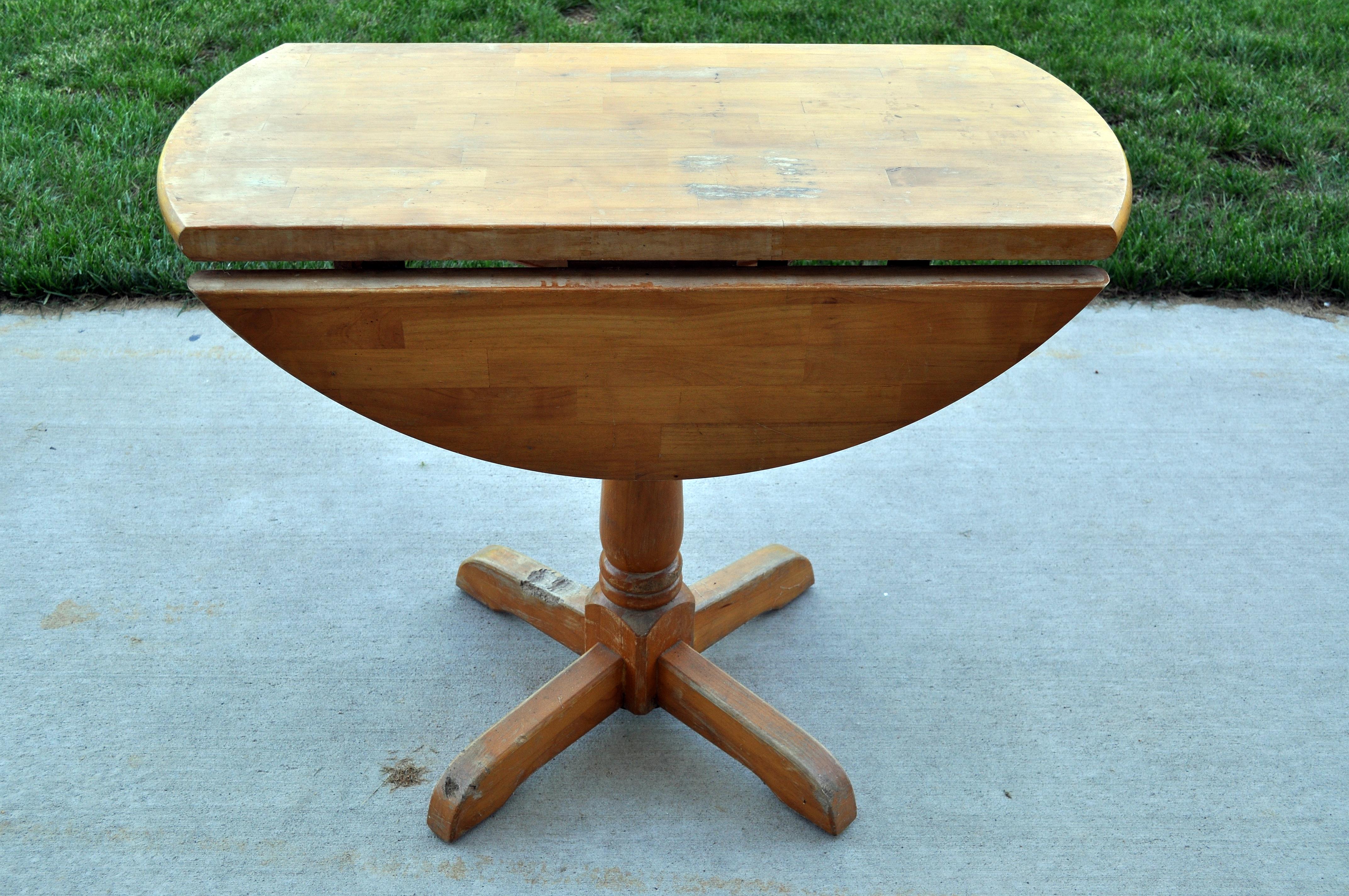 Pedestal Drop Leaf Table Makeover Little Glass Jar