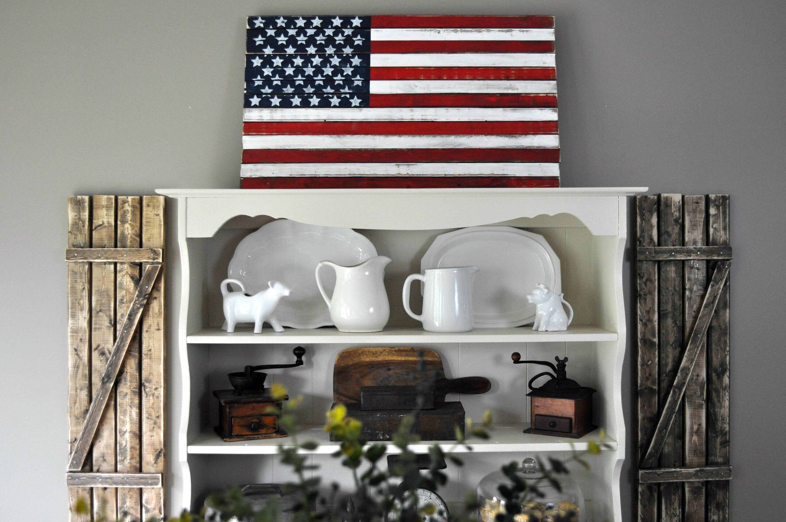 Rustic Wooden American Flag