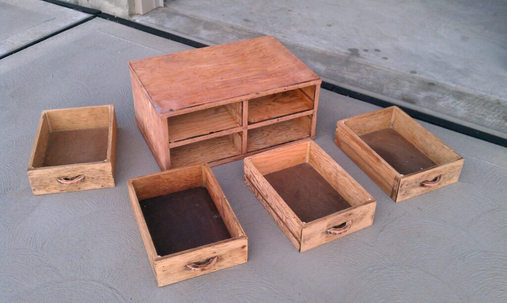 Four Drawer Side Table. Sanded before picture. jpg