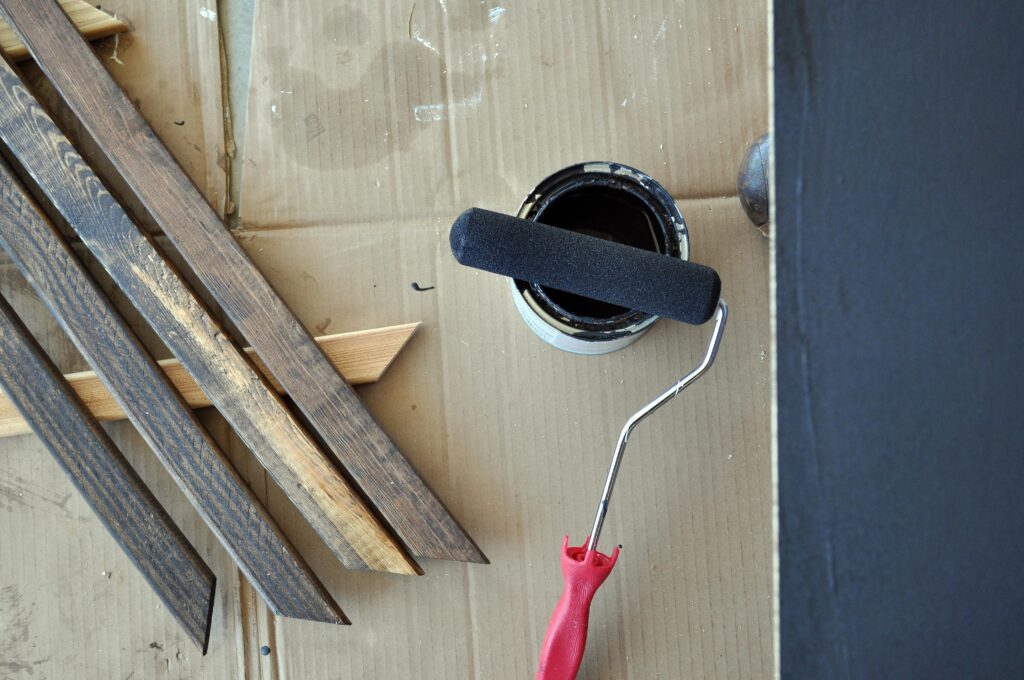 DIY Office Chalkboard. Painting the board