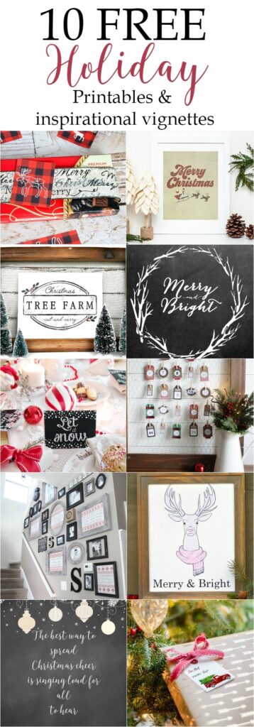 10 free holiday printables and inspirational vignettes