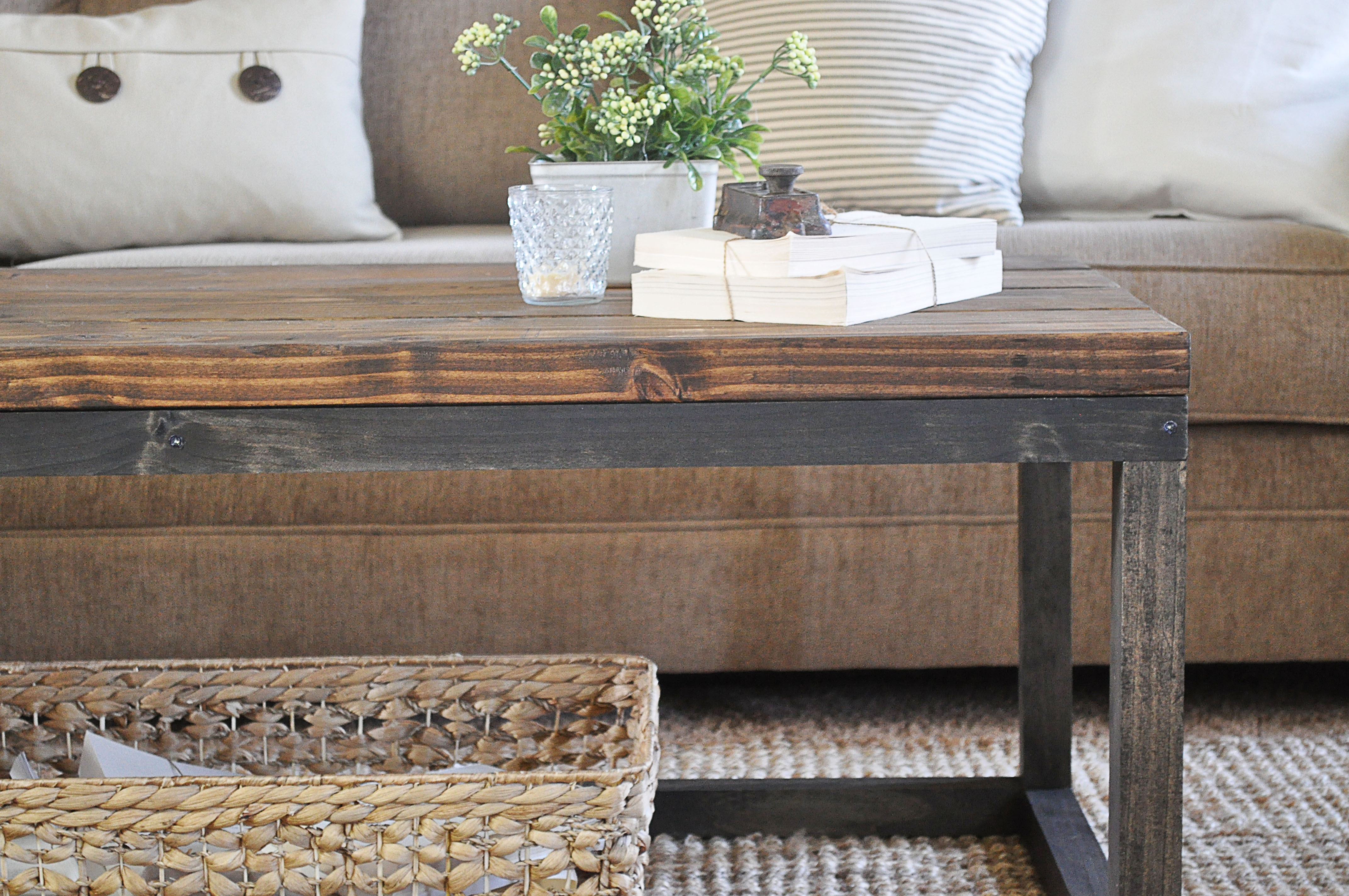 Industrial wood shop coffee table