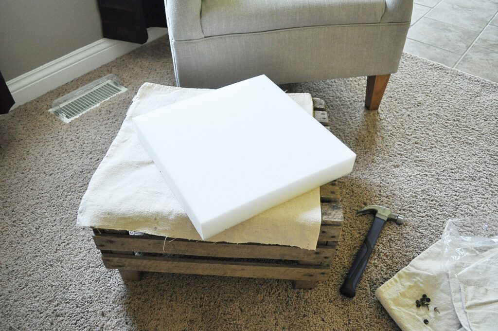 DIY Apple Crate Ottoman