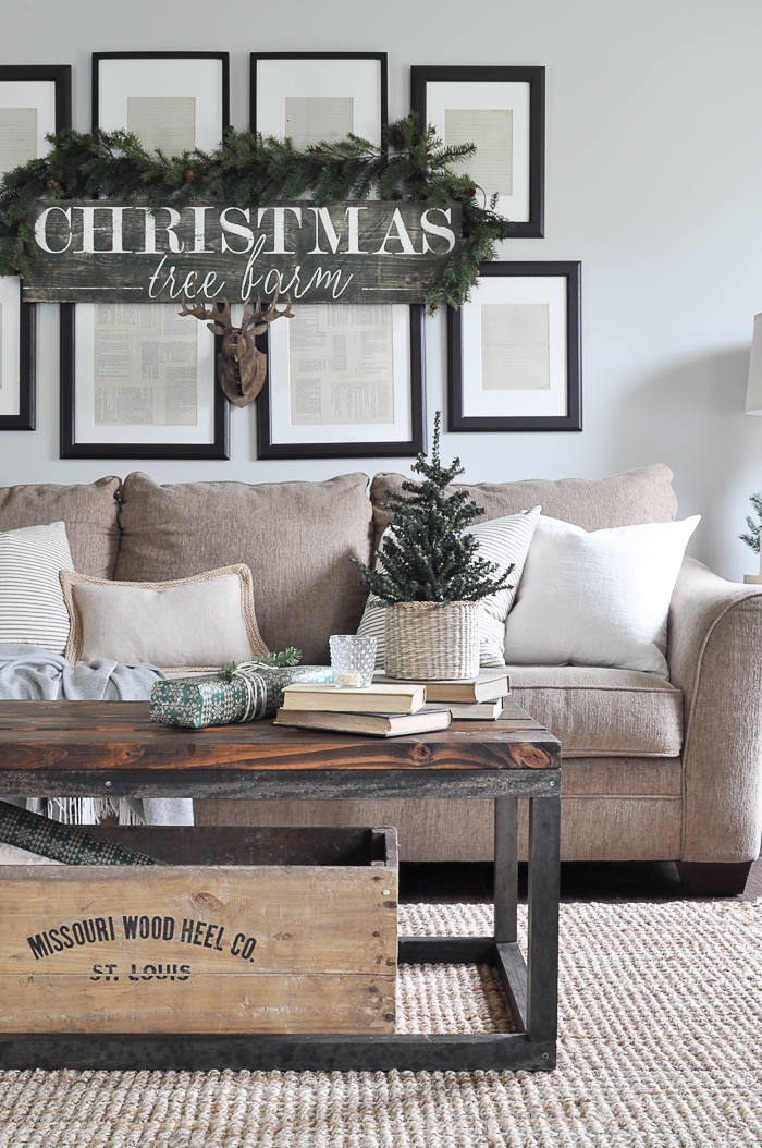 Rustic Christmas Living Room