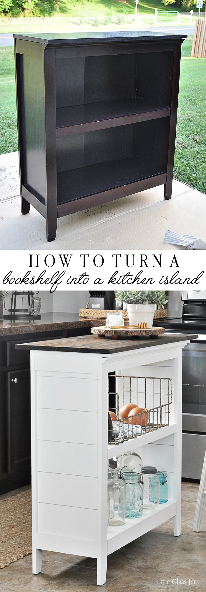 DIY Bookshelf Kitchen Island