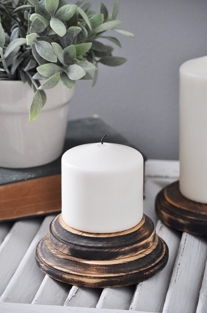 DIY Farmhouse Candle Pedestals via Little Glass Jar