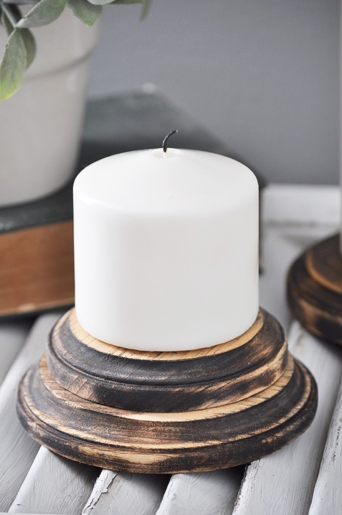 DIY Farmhouse Candle Pedestals via Little Glass Jar