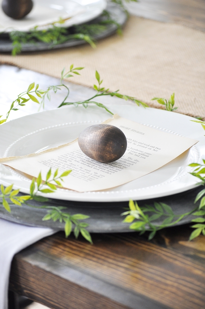 Natural Easter Tablescape via Little Glass Jar