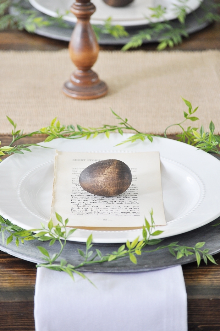 Natural Easter Tablescape via Little Glass Jar