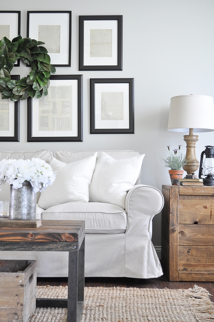 Make these rustic, farmhouse style DIY Crate Side Tables for your living room or bedroom! They are so easy to make! Tutorial here: https://www.littleglassjar.com/2017/04/25/diy-crate-side-tables/