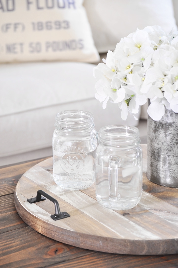 DIY Striped Farmhouse Tray.