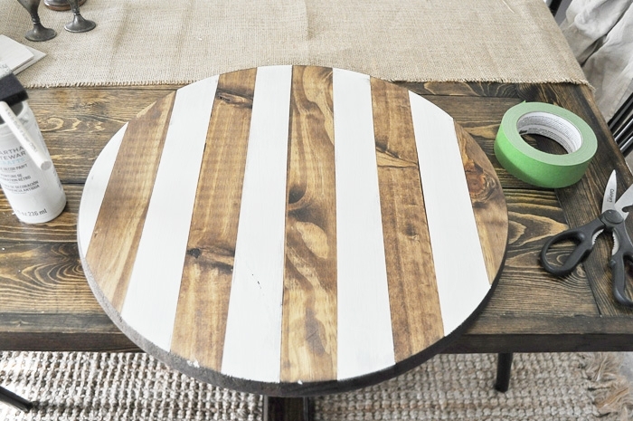 DIY Striped Farmhouse Tray.