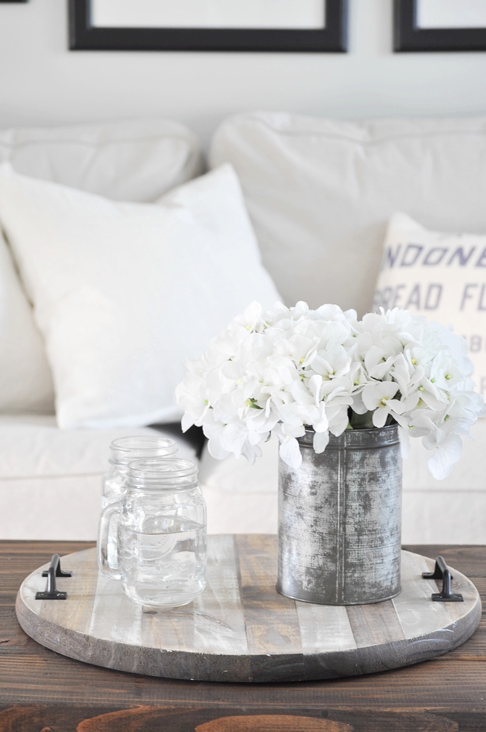 DIY Striped Farmhouse Tray.