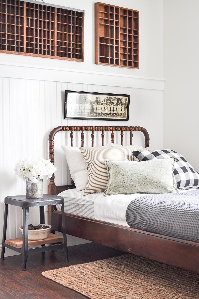 Neutral Vintage Guest Bedroom