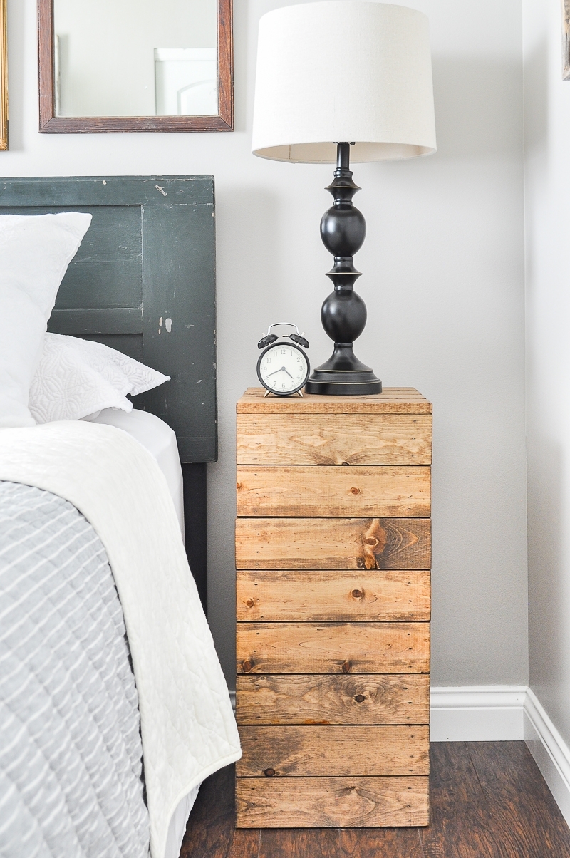 DIY Planked Wood Nightstands