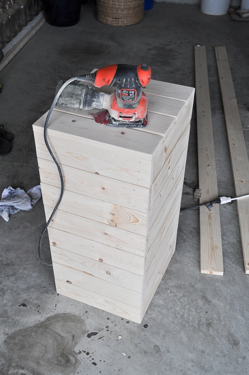 DIY Planked Wood Nightstands