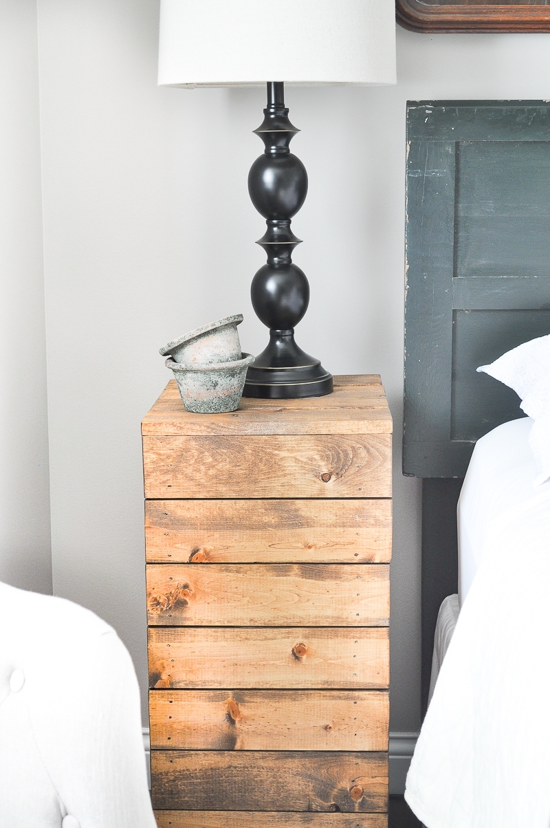 DIY Planked Wood Nightstands