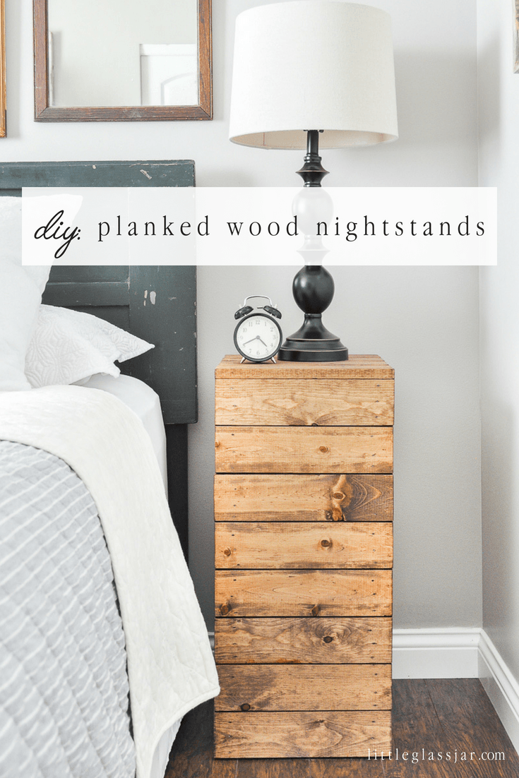 DIY Planked Wood Nightstands