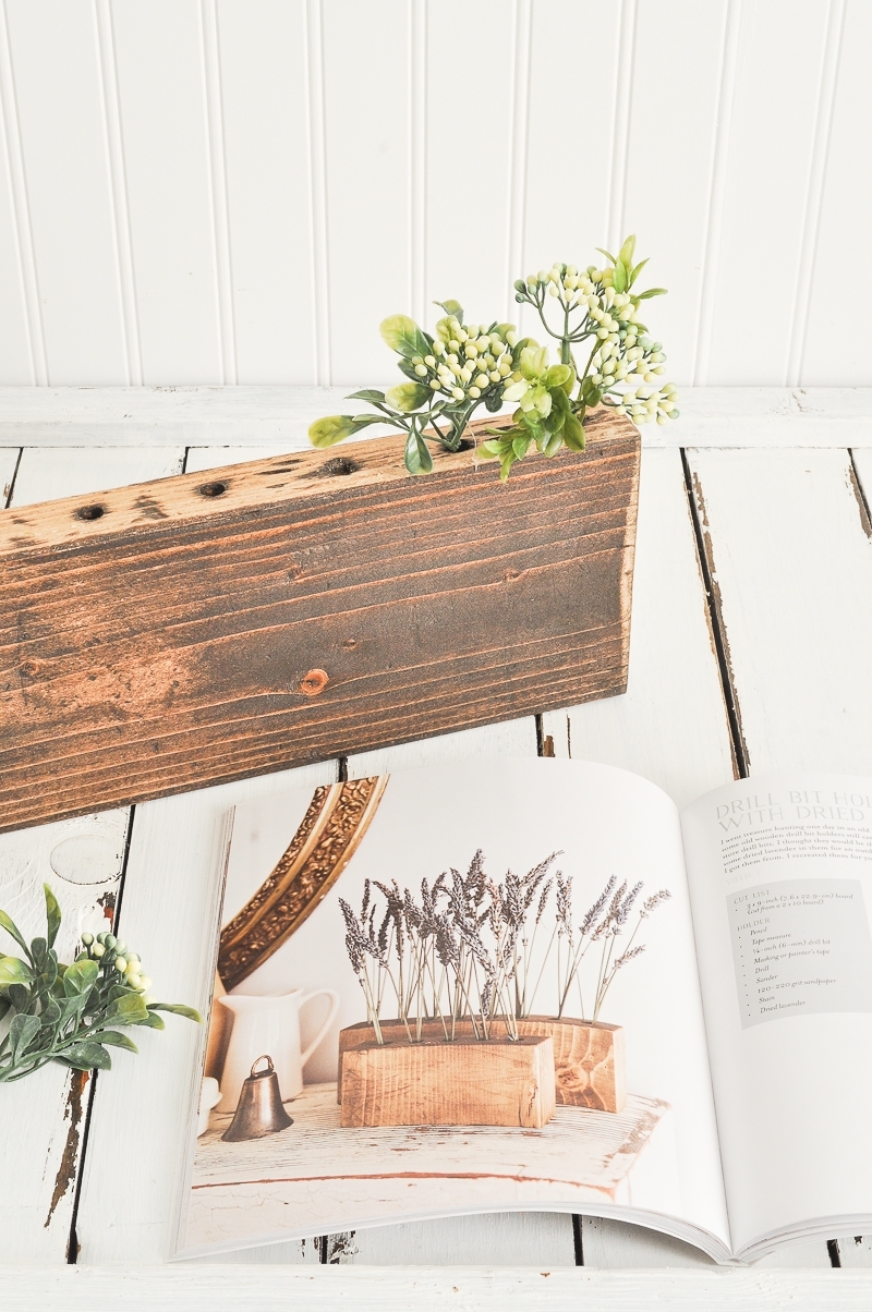 Wooden Drill Bit Flower Holder