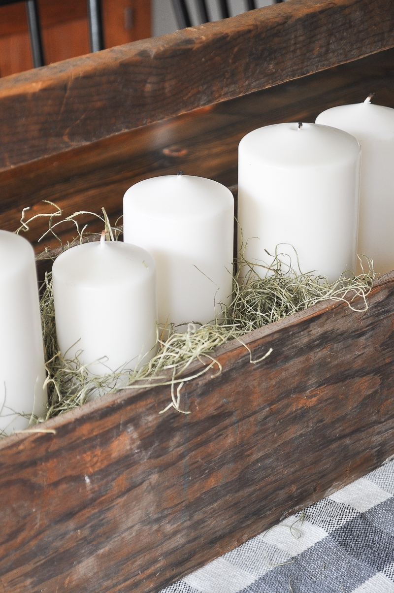 Fall Farmhouse Candle Display