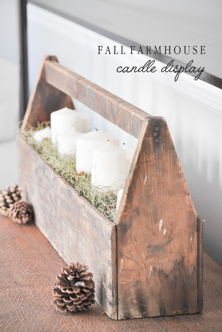 Fall Farmhouse Candle Display