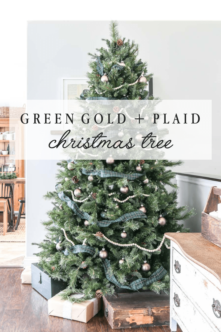 Green Gold and Plaid Christmas Tree