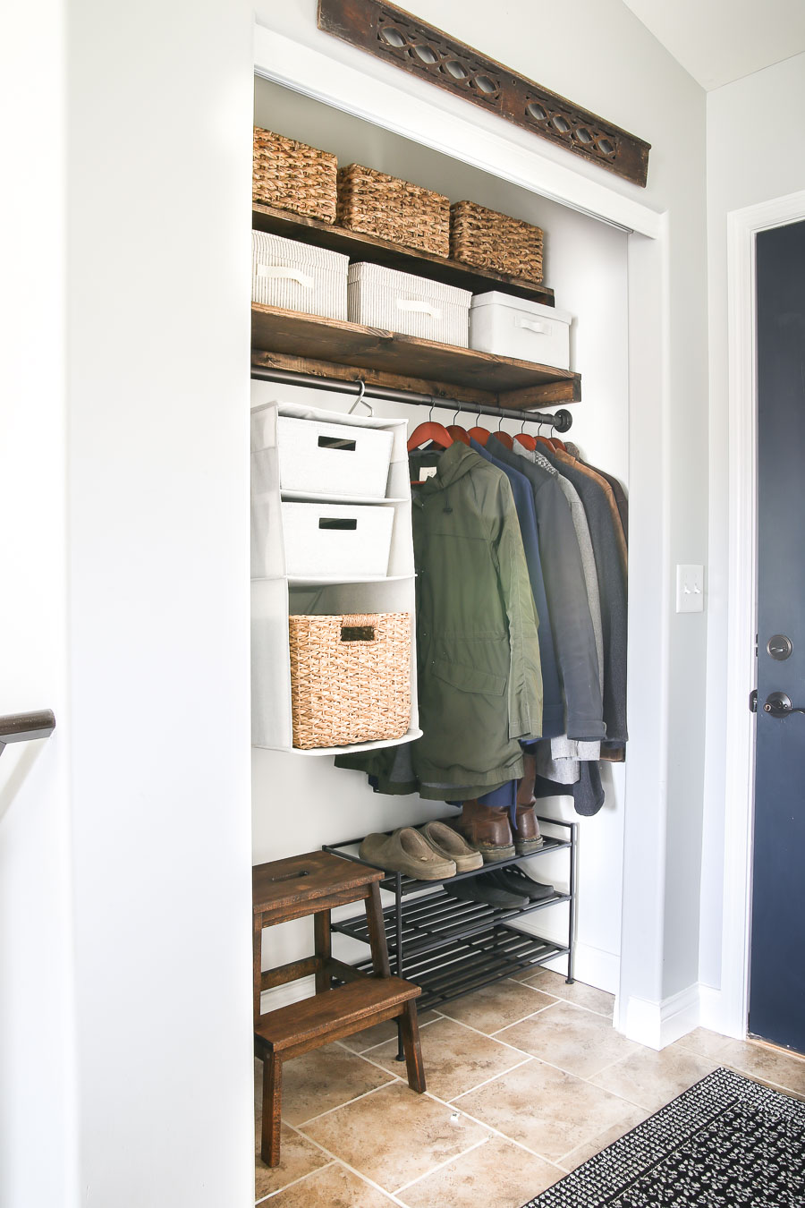 Coat Closet Makeover with Practical Storage Ideas