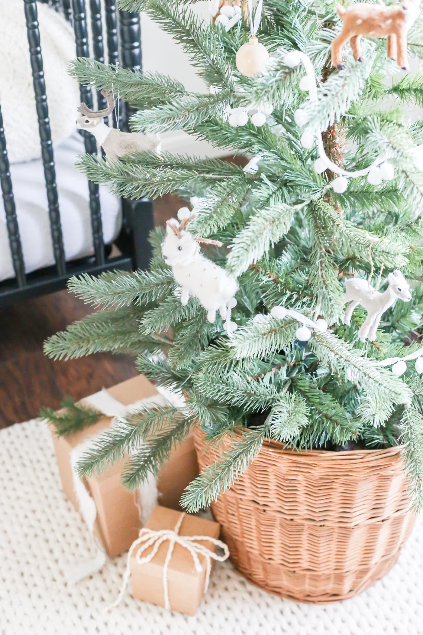 Neutral and Natural Christmas Nursery