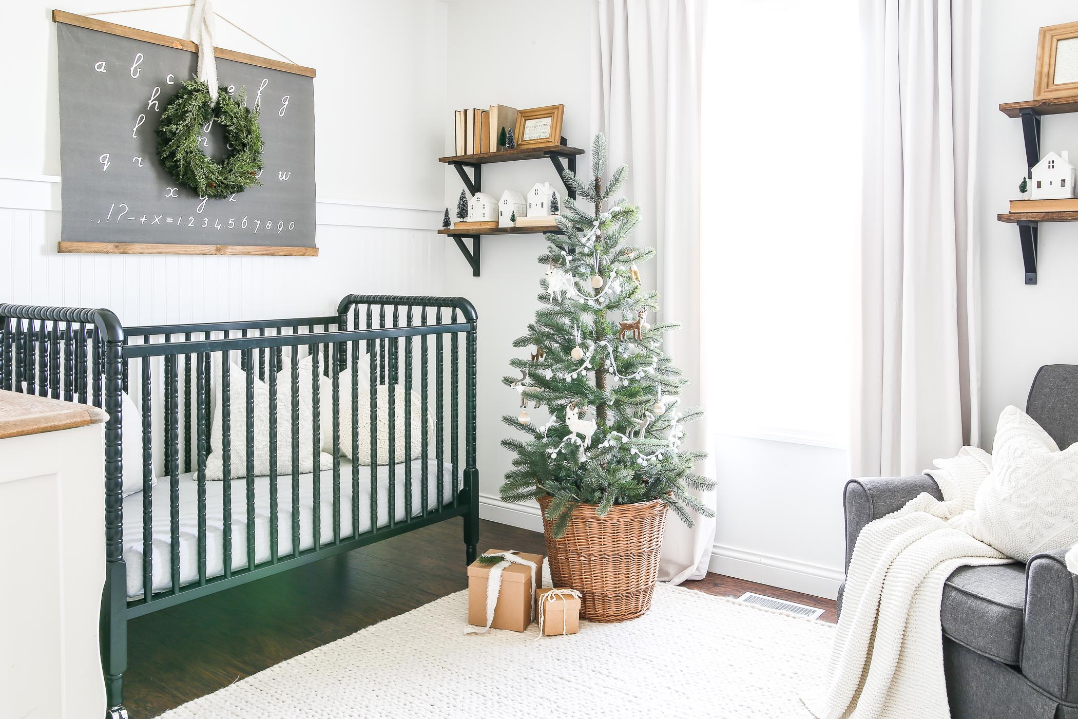 Neutral and Natural Christmas Nursery