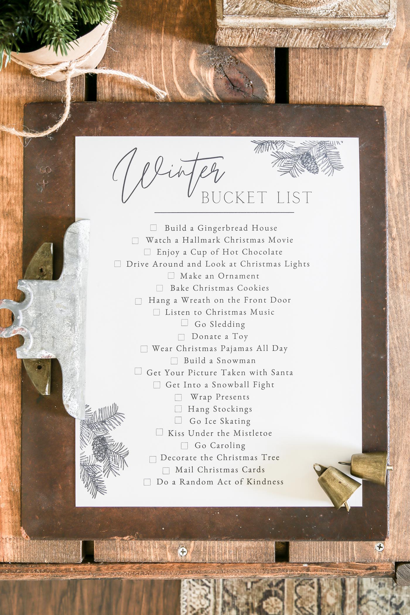 Winter Bucket List Free Printable