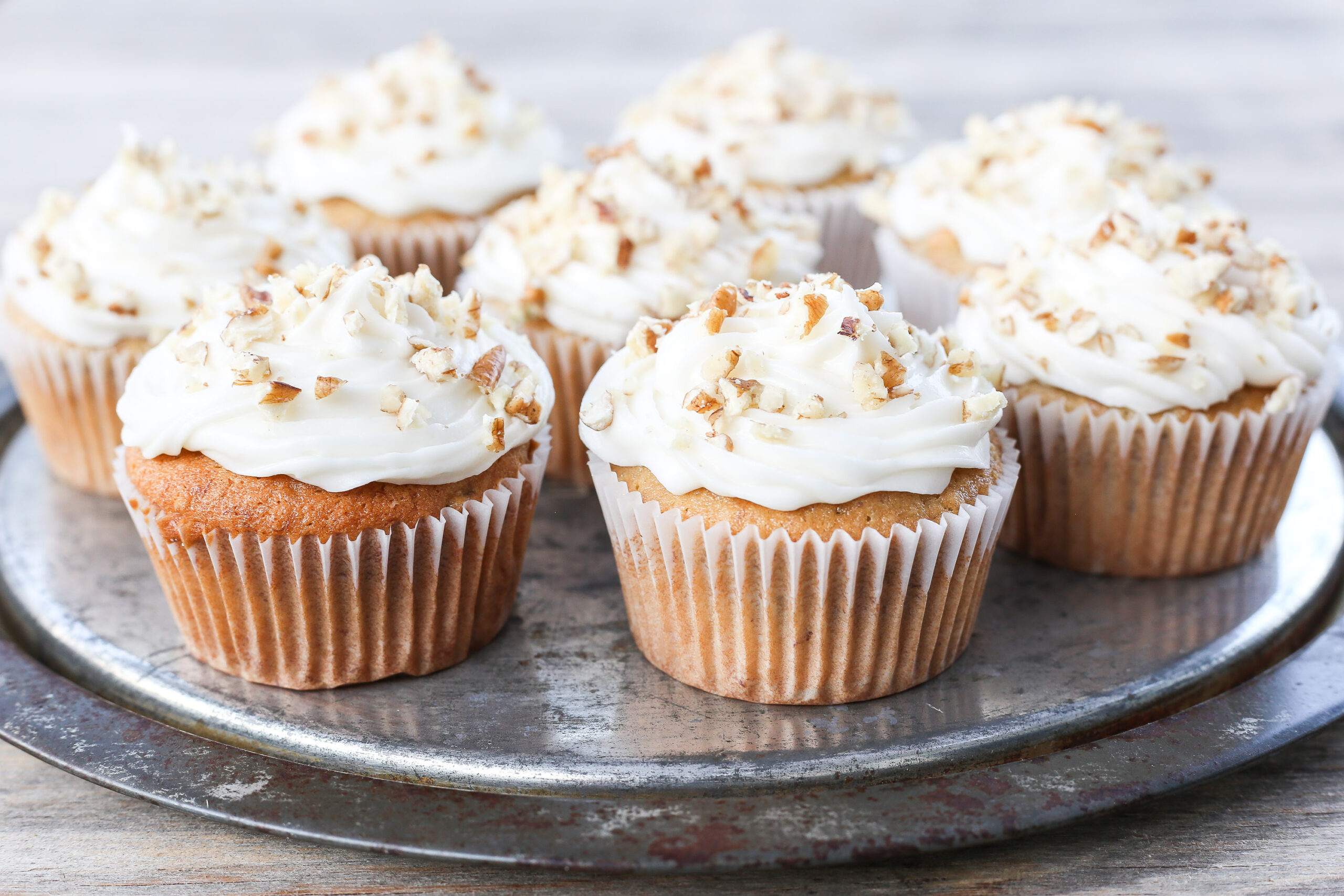 Banana Nut Muffins with Cream Cheese Frosting