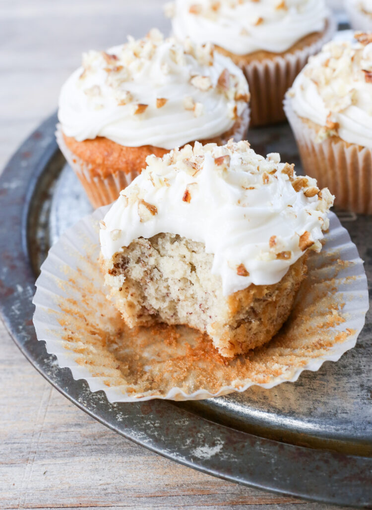 Banana Nut Muffins with Cream Cheese Frosting