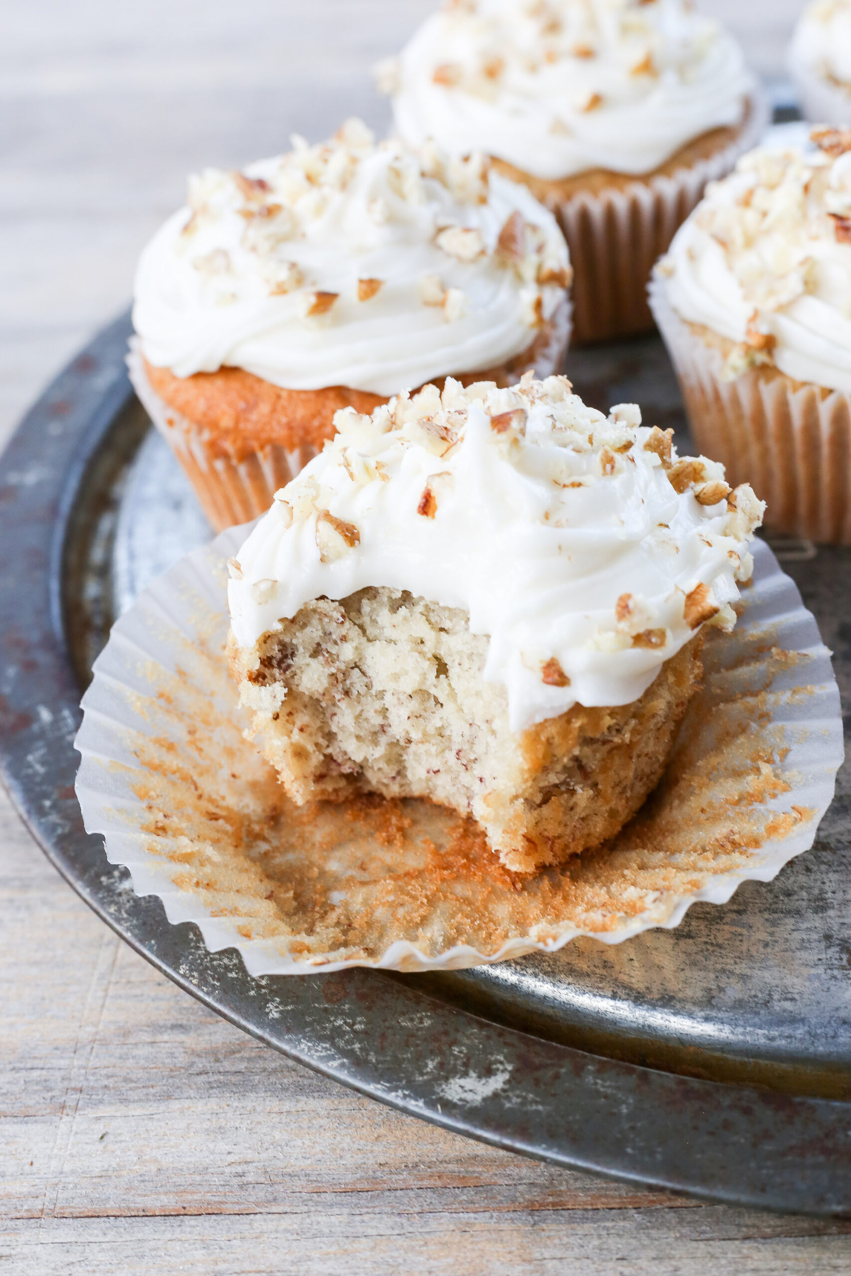 Banana Nut Muffins with Cream Cheese Frosting