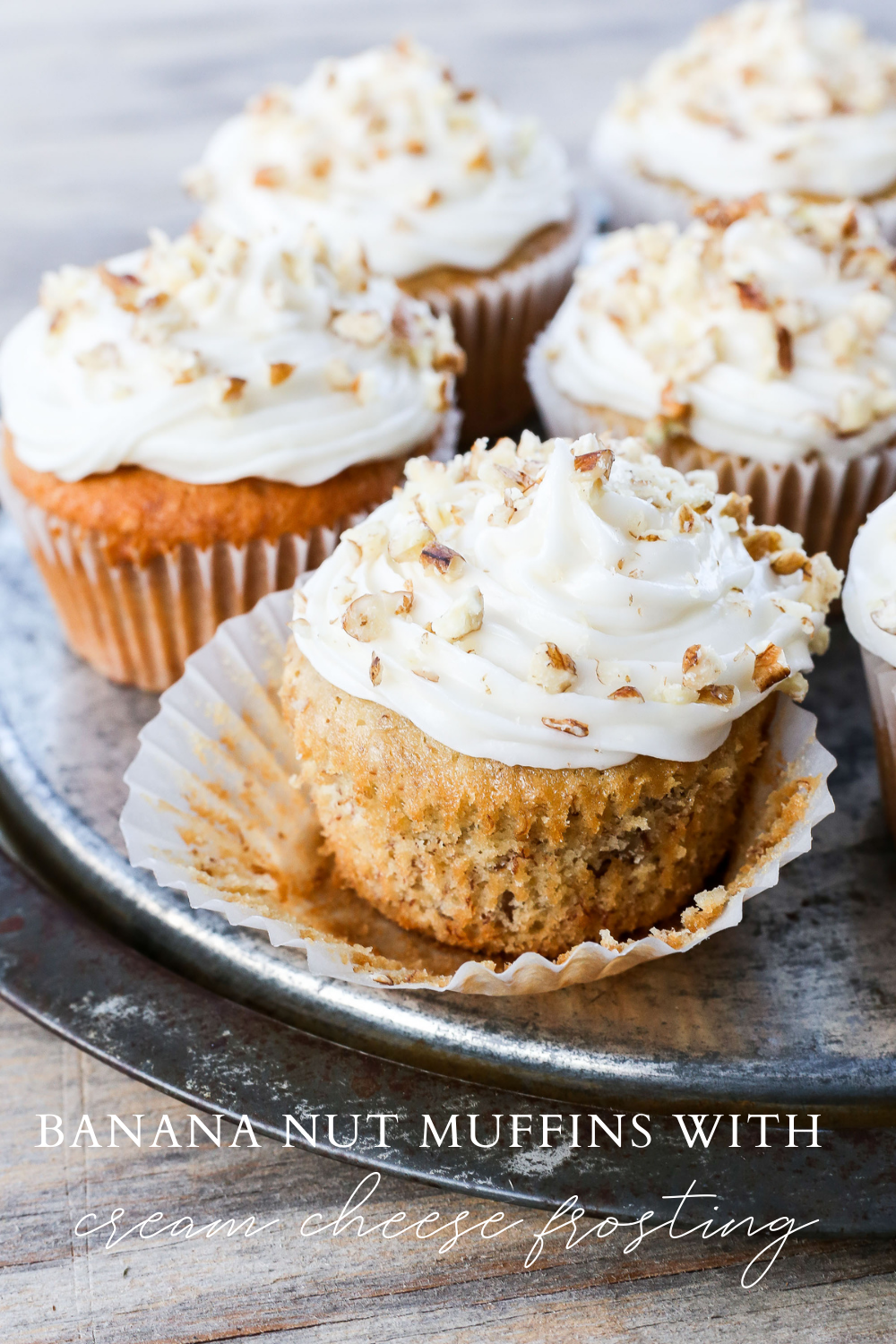 Banana Nut Muffins with Cream Cheese Frosting