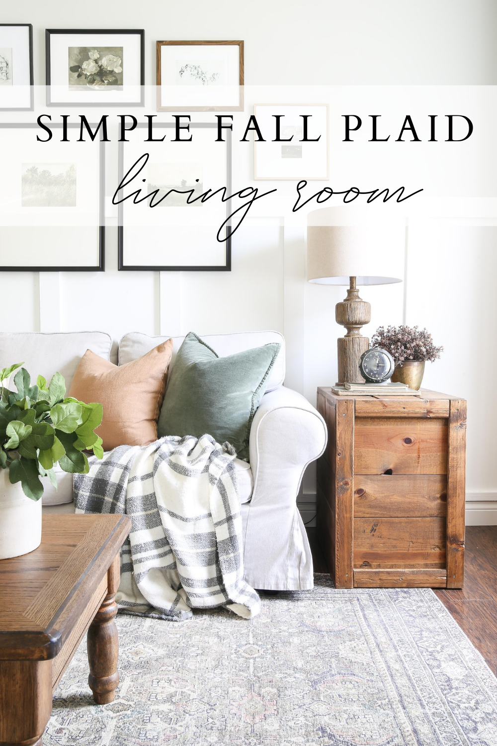 Simple Fall Plaid Living Room