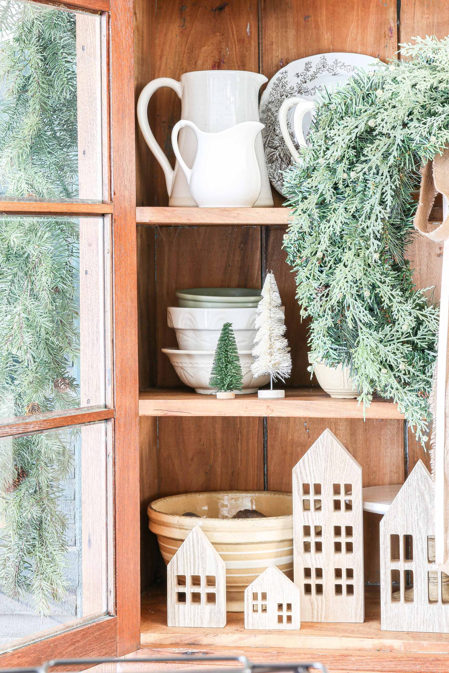 Brown and Brass Christmas Dining Room