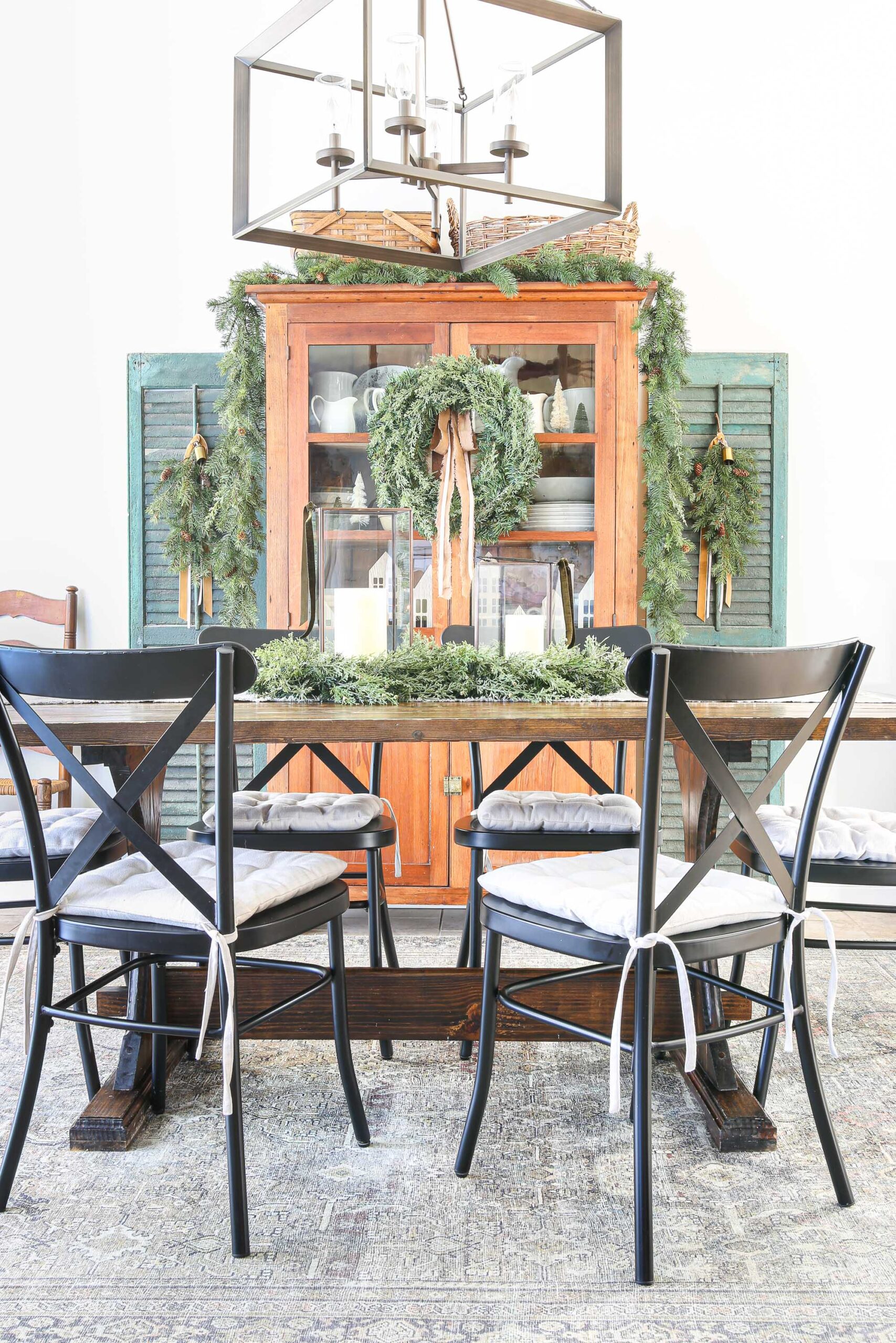 Brown and Brass Christmas Dining Room