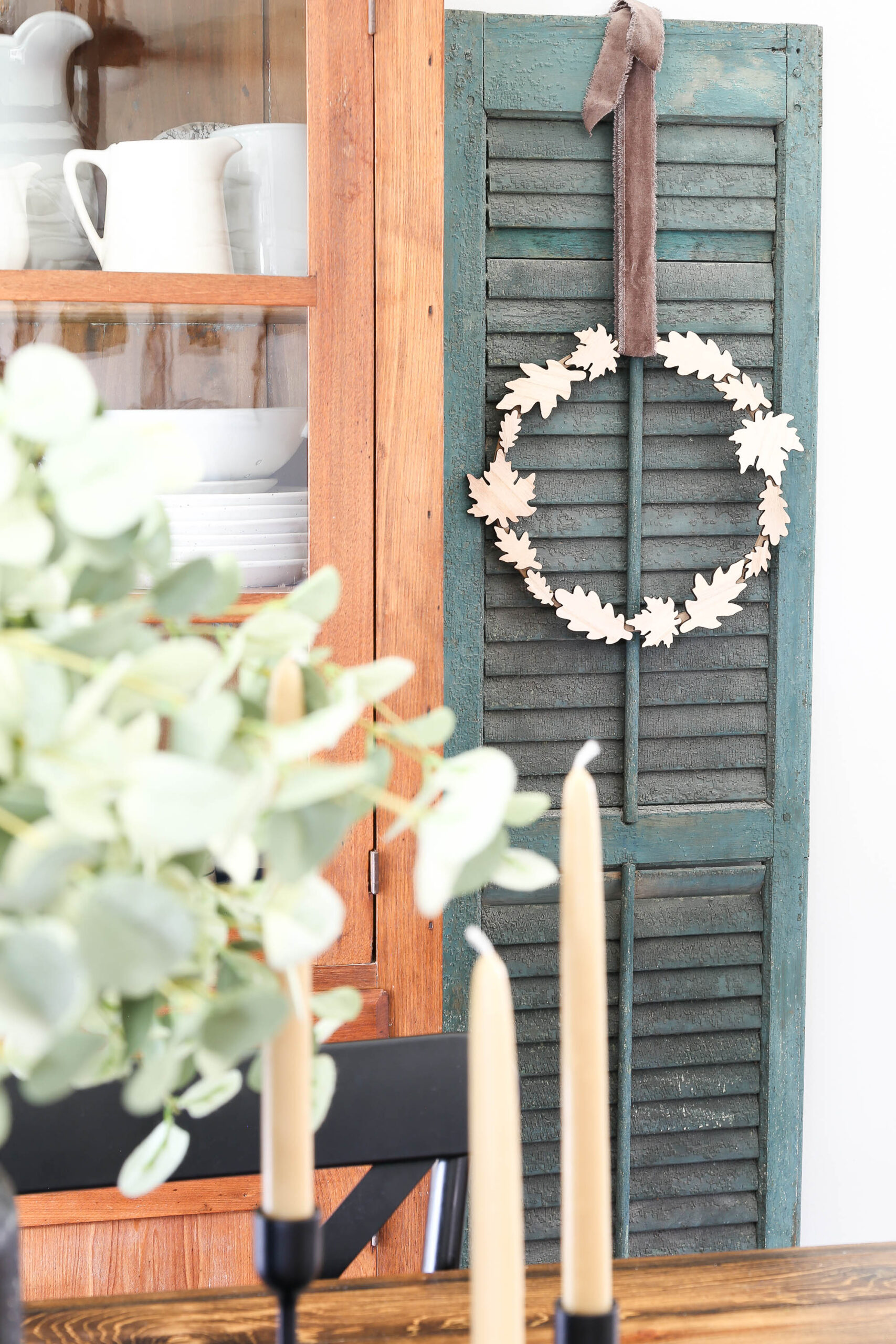 DIY Wooden Leaf Fall Wreath