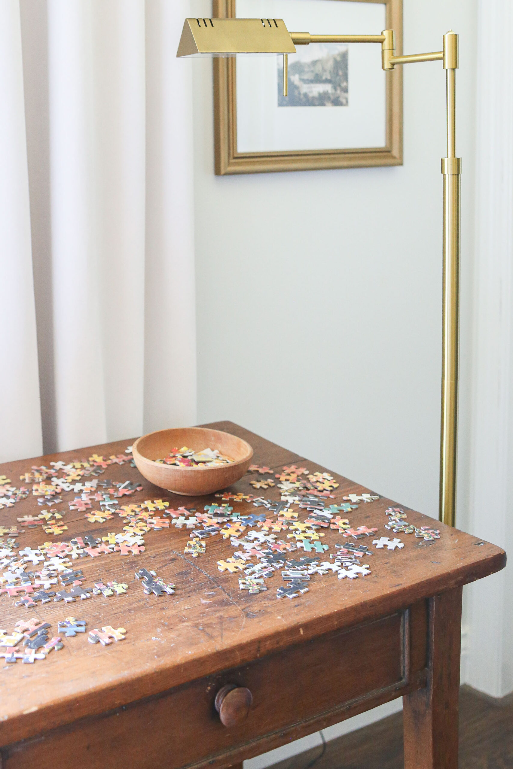 How to Create a Cozy Puzzle Table Corner