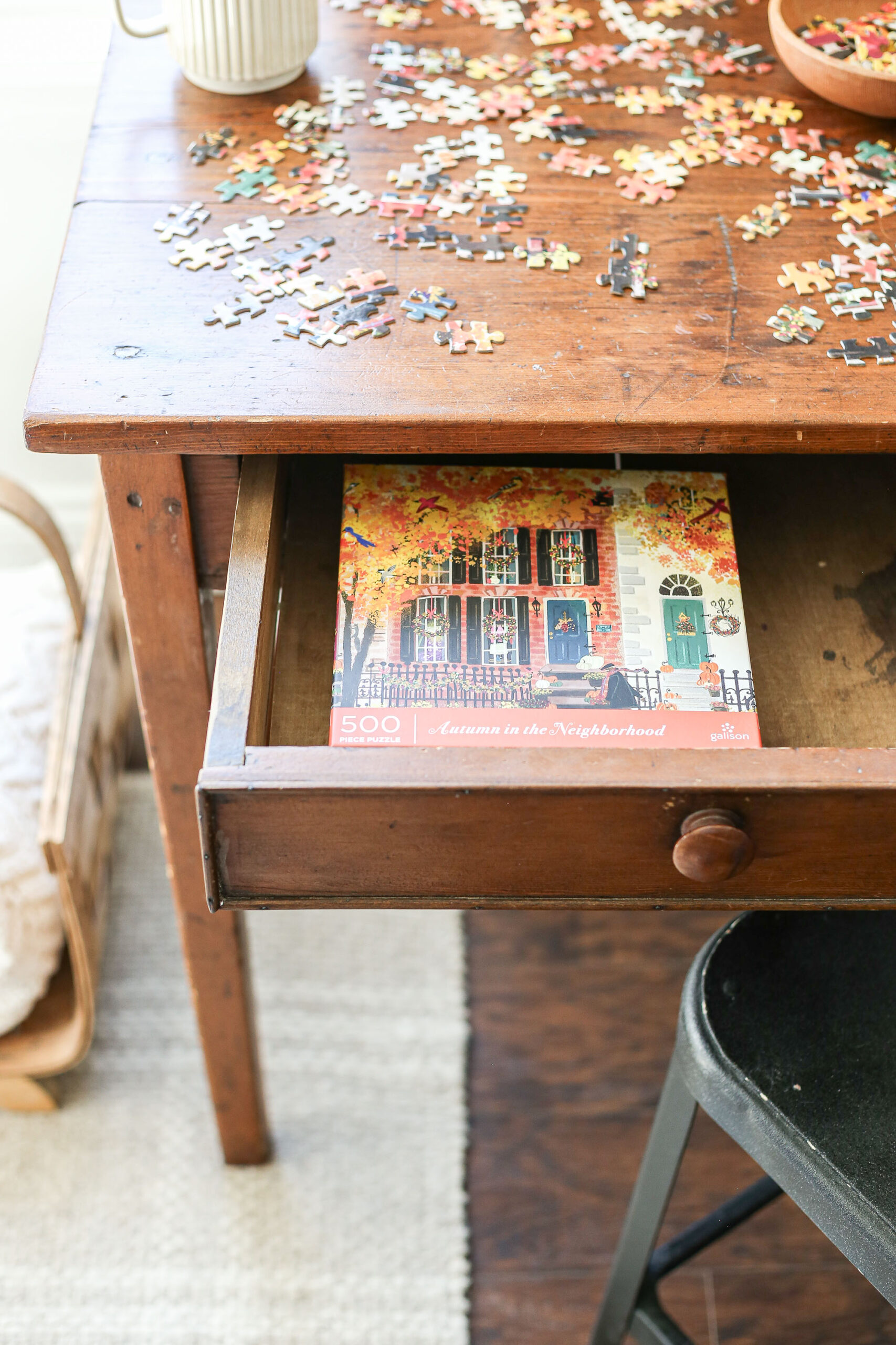How to Create a Cozy Puzzle Table Corner