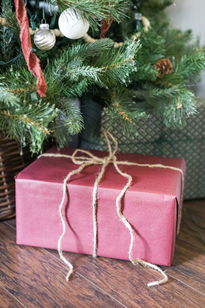 Burgundy, Brown, and Cream Christmas Tree