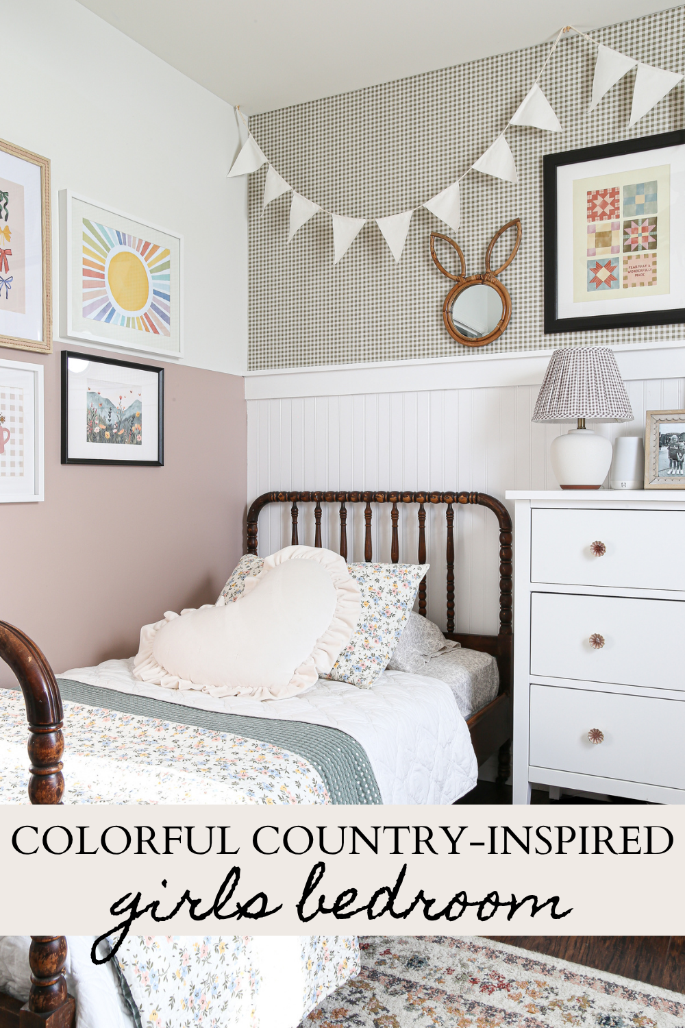 Colorful Country Inspired Girls Bedroom